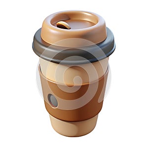 A realistic 3d Cup of coffee illustration.