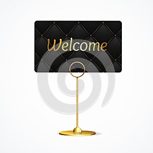 Realistic 3d Detailed Card Holder Welcome Concept Vip. Vector