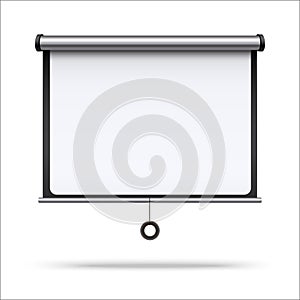 Realistic 3d Detailed White Blank Projector Screen Template Mockup. Vector