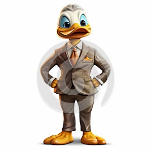 Realistic 3d Donald Duck In Business Suit - Kevin Mcneal Style photo
