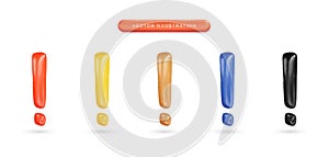 Realistic 3d exclamation mark vector illustration