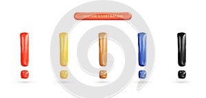 Realistic 3d exclamation mark vector illustration