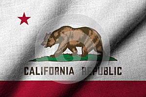 3D Flag of California waving