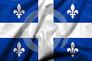 3D Flag of Quebec The Fleurdelise satin