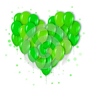 Realistic 3d Neon Green Bunch of Balloons Flying for Party