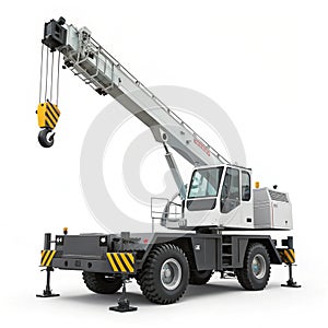 Compact mobile crane 3D modeling PSD file realistic isolated on white background photo