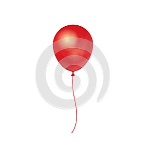 Realistic 3D Red Ballon isolated on white background. Vector illustration. photo