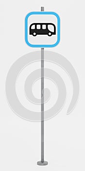 3D Render of Bus Station Sign