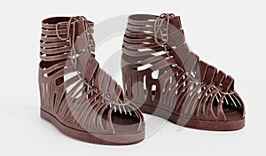 3D Render of Caligae Shoes