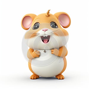 Realistic 3d Render Of Cartoon Hamster In 32k Uhd photo