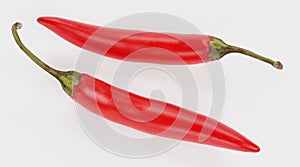3D Render of Red Chilli