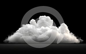 Realistic 3D Render of a White Cloud on Black Background