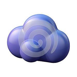 3d rendered purple cloud icon representing data storage and cloud computing concepts white background