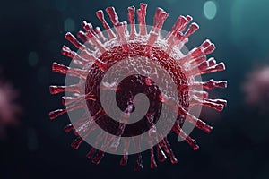 Realistic 3D representation of a virus particle under a microscope