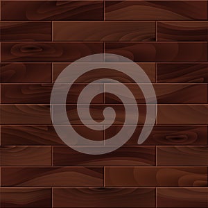 Realistic Dark Brown Wood seamless pattern. Wooden plank, textured board, black floor or wall repeat texture. Vector