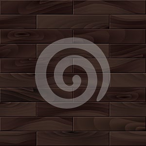 Realistic Dark Brown Wood seamless pattern. Wooden plank, textured board, black parquet floor or wall repeat texture