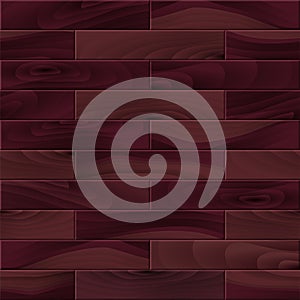 Realistic Dark Red Wood textured seamless pattern. Wooden plank, board, natural floor or wall repeat texture. Vector