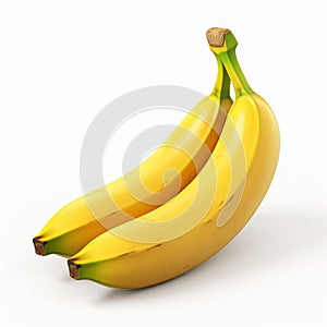 Realistic Daz3d Style Banana Isolated On White Background