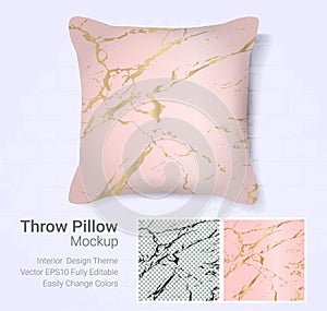 Realistic decorative throw pillow mockup template