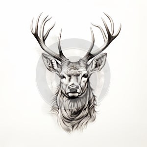 Realistic Deer Portrait Tattoo Drawing With High Contrast