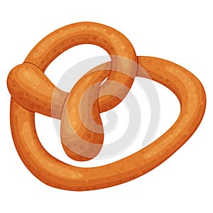 Realistic delicious pretzel. Vector illustration on a white background