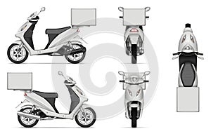 Realistic Delivery Scooter Vector Illustration