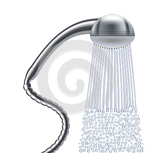 Realistic Detailed 3d Bathroom Shower Head. Vector