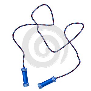 Realistic Detailed 3d Blue Skipping Rope. Vector