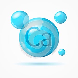 Realistic Detailed 3d Calcium Background Card. Vector