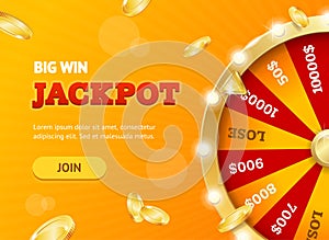 Realistic Detailed 3d Casino Fortune Wheel Jackpot Concept. Vector