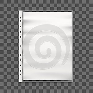 Realistic Detailed 3d Cellophane Business File and Paper. Vector