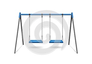 Realistic Detailed 3d Classic Outdoor Swing. Vector