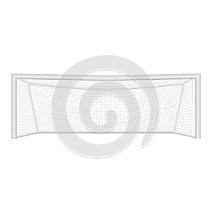 Realistic Detailed 3d Football Goal on a White Background. Vector