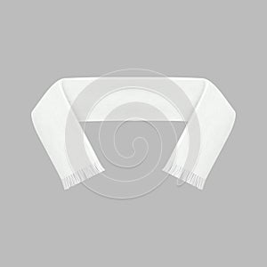 Realistic Detailed 3d Football White Blank Fan Scarf. Vector