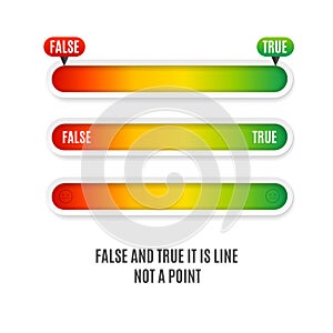 Realistic Detailed 3d Level Indicator True and False Concept. Vector