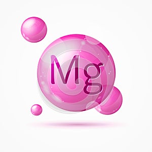 Realistic Detailed 3d Magnesium Background Card. Vector