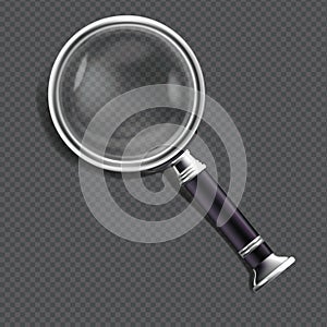 Realistic Detailed 3d Magnifying Glass. Vector