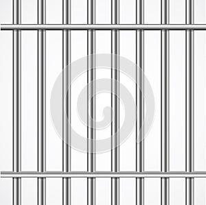 Realistic Detailed 3d Prison Cage Metal Concept Card Background. Vector