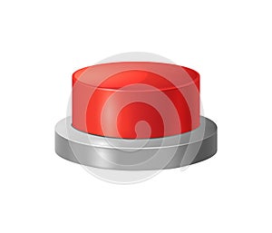 Realistic Detailed 3d Red Button. Vector