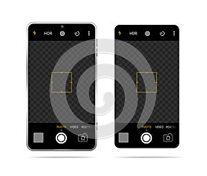 Realistic Detailed 3d Smartphone with Camera Application. Vector