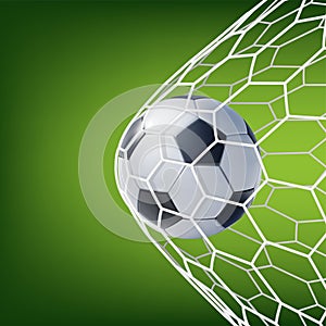 Realistic Detailed 3d Soccer Ball Scores a Goal. Vector