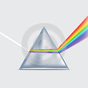 Realistic Detailed 3d Spectrum Prism. Vector