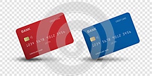 Realistic Detailed 3d style different credit debit cards mockups