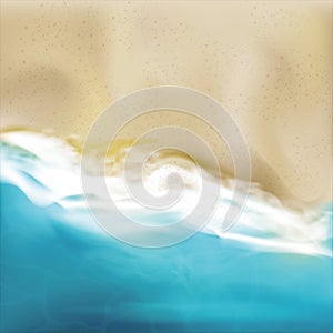 Realistic Detailed 3d Top View of Sea Wave. Vector