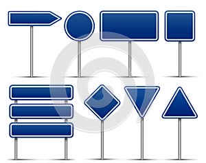 Realistic Detailed 3d Traffic Signs Set. Vector