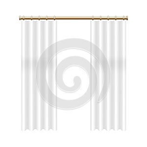 Realistic Detailed 3d Transparent Window Curtain. Vector