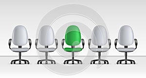 Realistic Detailed 3d Vacant Chairs Set. Vector