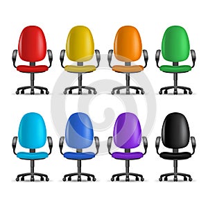 Realistic Detailed 3d Vacant Chairs Set. Vector