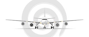 Realistic Detailed 3d White Airplane. Vector