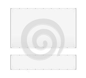 Realistic Detailed 3d White Blank Advertizing Stand Template Mockup Set. Vector